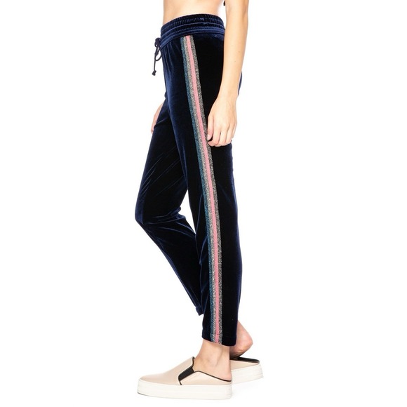 MOTHER Pants - MOTHER The Velvet Lounger Ankle Pants Navy With Stripes Size XS